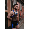 LEADER Débardeur en mesh TANK TOP Noir-Bleu
